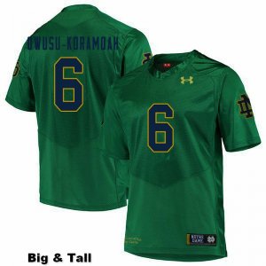 Notre Dame Fighting Irish Men's Jeremiah Owusu-Koramoah #6 Green Under Armour Authentic Stitched Big & Tall College NCAA Football Jersey XKK3399OS